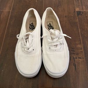 womems white laced vans